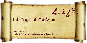 Lányi Ádám névjegykártya