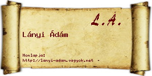 Lányi Ádám névjegykártya